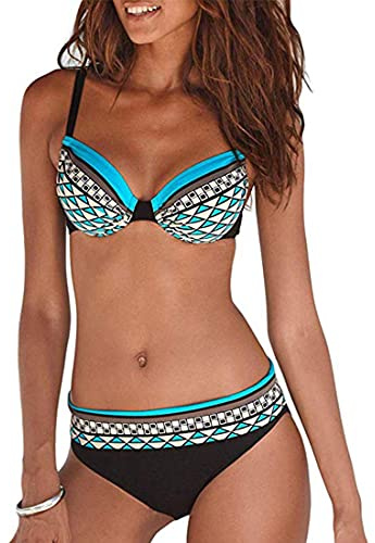 Bikini Mujer Estampado Tribal Push Up Trajes de Baño Ropa Sexy Bohemia Conjunto Bikinis