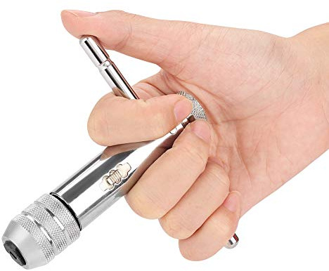 Macho de roscar métrico Llave de trinquete Mango en T Llave de trinquete Portamachos Juego de 2 llaves para machos y matrices Accesorios de roscado manual(M5-M12)