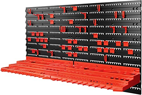 MONZANA® Panneau mural de rangement pour outils 54 pièces portes-outils plastique bricolage rangement atelier
