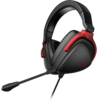 ASUS ROG Delta S Core - Auriculares Gaming Ligeros de 3.5 mm con transductores Essence de 50 mm, Sonido Envolvente 7.1 Virtual, compatibles con PC, Playstation 5, Nintendo Switch y Xbox