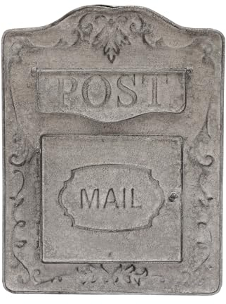 Cassetta postale da parete vintage, cassetta postale per esterni, stile antico, per esterni, casa, giardino, con serratura (grigio)