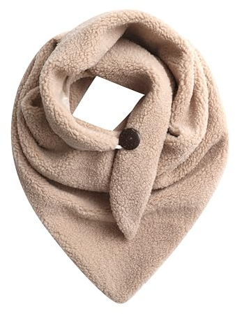 stylx Damen KuschelSchal, Teddyfell Baumwolle Dreieckstuch Frauen Winterschal Herbstschal Warm Dreieck Schal Halstuch Scarf (beige)