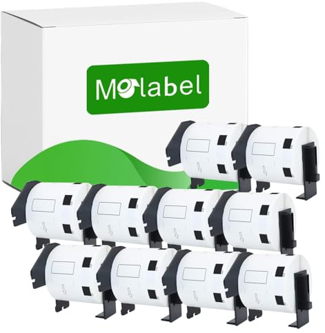 Molabel Lot de 10 Rouleaux DK-11209 kompatibel avec Brother QL 62 mm x 29 mm | Petites Étiquettes pour Adresses 800 par Rouleau 8000 au Total pour Brother QL-500 QL-700 QL-800 QL-1100 Courrier Expédition