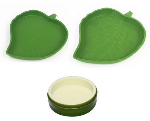 NIYATA 3Pcs Copeau Tortue de Terre, Abreuvoir Tortue Terrestre,Accessoire Tortue Terrestre,Gamelle Tortue Terrestre,Convient Aux Tortues,Lézards,Hamsters,Chats,Chiens,Vert