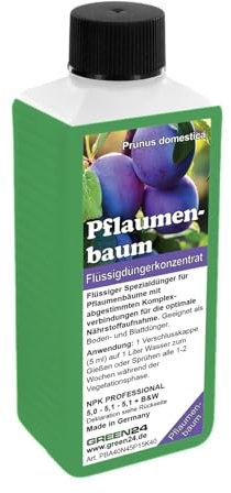 Pflaumenbaum-Dünger – Prunus domestica NPK Flüssigdünger 250ml für kräftige Blätter, Blüten und Früchte 250 ml