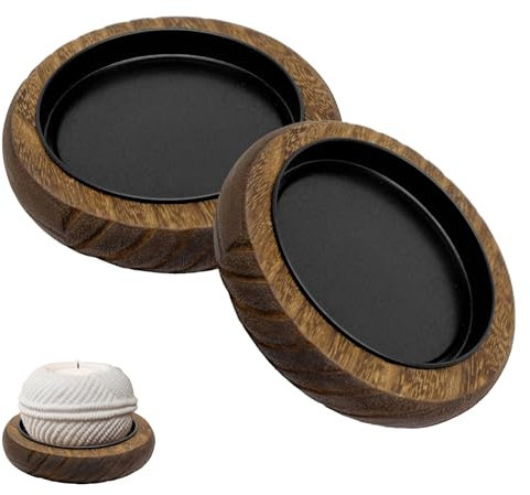 2CPS Piatti per candele,Portacandele in Legno,Sottobicchieri per Candele Diametro 10cm Sottobicchieri per Candele Rotonde Portacandele Legno Decorative Sottobicchiere per Candeles