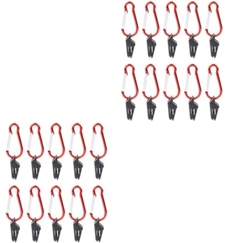 Milisten 2 Juegos Hebilla De Tienda De Campaña Accesorios para Carpas Exterior Pabellón Manga De Viento Abrazaderas para Cubierta De Piscina Mini Lona Ojales Aleación De Aluminio 10 Uds * 2
