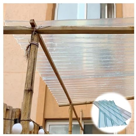 Placas de techo corrugadas transparentes de 1 mm de grosor para cocheras, toldos e invernaderos, 12 piezas de 0,9 x 1,5 m, material de construcción