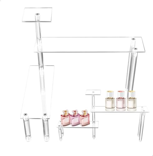 xyuayamz Expositor Metacrilato, Expositor, Organizador Perfumes de 3 Pisos, Soporte Metacrilato Se Utiliza para Exponer PequeñOs Adornos, Magdalenas, AcríLico Transparente Vitrina para Perfumes