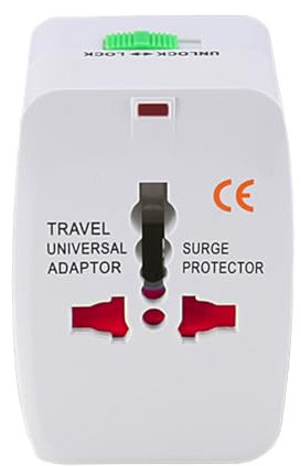 Adaptador De Enchufe | Adaptador De Viaje Universal con Protección Sobretensión | Conectividad Global Protección contra Sobrevoltajes Accesorios de Carga para Hombres Mujeres Estudiantes