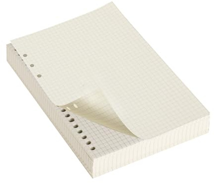 5 confezioni di inserti per raccoglitori ad anelli, formato A5, 300 fogli, a quadretti, per quaderni A5, fogli ricaricabili, ricariche ricaricabili per quaderno, schizzi, diario, diario