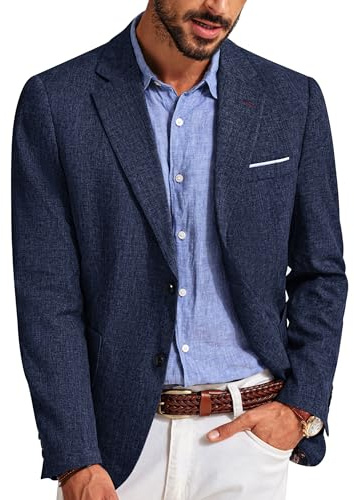 PJ PAUL JONES Men's Blazer 2 Buttons Casual Jacket Sporty Solid Dress Coat Suit for Business Wedding
