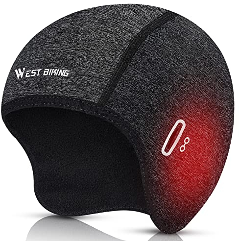 WESTGIRL Fahrrad Mütze Laufmütze, Helm-Unterziehmütze für Herren Damen, Warm Winddichte Wintermütze, Sportmütze Kopfwärmer für Laufen Radfahren Skifahren Snowboarden Motorradfahren