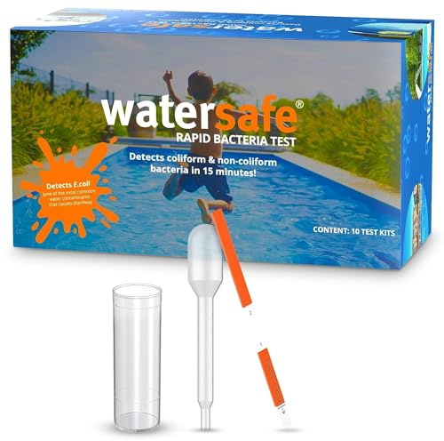 Watersafe Rapid Bacterias Prueba 10-Pack. Detecta E. Coli, Pseudomonas en 15 Minutos Ideal para Piscina, Spa & Recreativo Agua