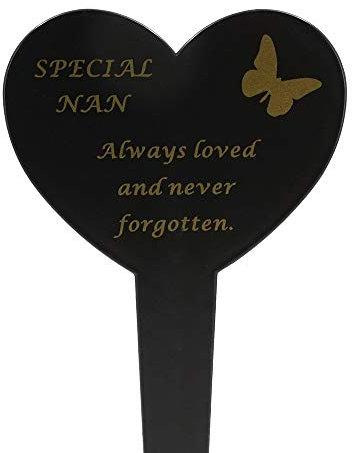 Special Nan Memorial Heart Remembrance Verse Ground Stake