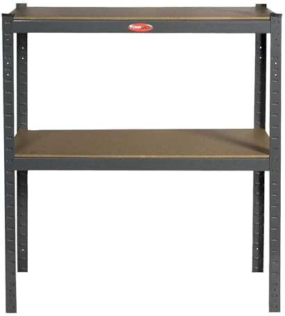 Trade Store Powarack Boltless Shelving Unit - Heavy Duty Metal Racking - 2/3 / 5 Shelf Options - 265kg Per Shelf - Versatile Storage for Garage, Utility Room, Kitchen - Multiple Sizes (2 Shelves)