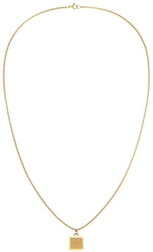Tommy Hilfiger Jewelry Collier pour Homme en Or Jaune avec un Pendentif Carré - 2790544