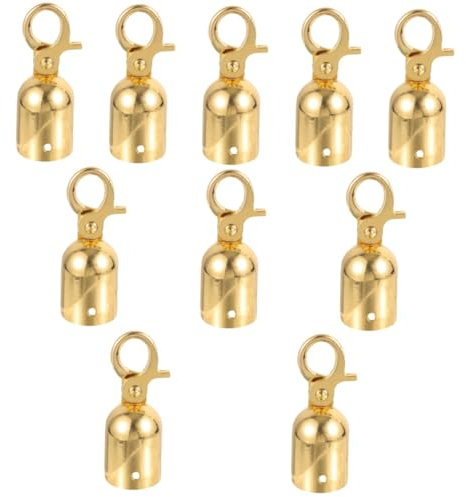 JECOMPRIS 10 Pièces Butée De Fin De Corde Prise Tirez L'extrémité Du Cordon Extrémités à Sertir Pour La Fabrication De Bijoux Bloque-cordon Rail Tirant Acier Inoxydable