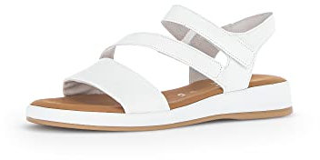 Gabor Damen Sandaletten, Frauen Sandalen,Moderate Mehrweite (G),Strandschuhe,Sommersandalen,bequem,flach,Sommerschuhe,Weiss,39 EU / 6 UK
