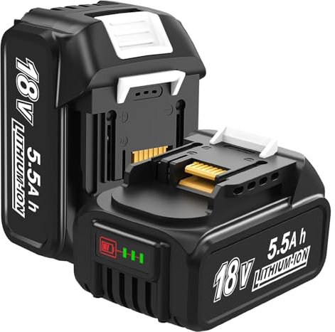 2 Stück 5.5Ah Ersatzakku Kompatibel mit Makita 18V Akku BL1850 BL1860B BL1855 BL1840 BL1830 mit LED Indikator