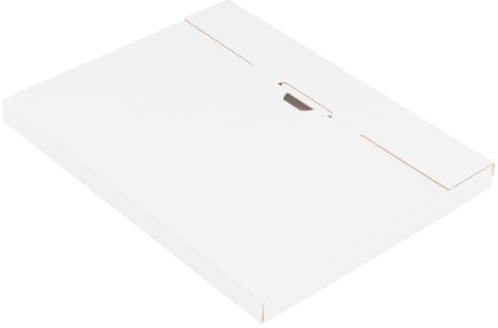 verpacking kalenderförpackning 245 x 195 x 20 mm vit [storlek och antal valbart] enkel vikning KV-1 vikbar låda storbrevskartonger 25 st