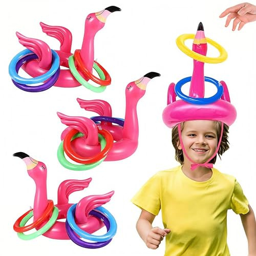 Gioco di Lancio Anello Gonfiabile,Gioco di lancio Gonfiabile,Ring Toss Game per Bambini, Attività all'aperto, Gioco di Lancio