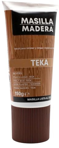CABLEPELADO – Masilla para Madera Color Teka – Reparadora de Agujeros y Grietas – Lista para Usar – Acabado Lijable y Pintable – Ideal para Interiores – Formato en Tubo de 150 g