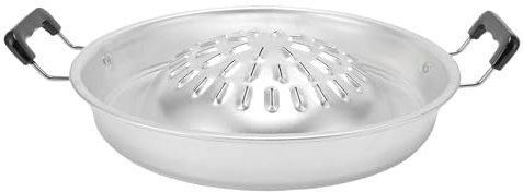 Sartén para parrilla de barbacoa coreana tailandesa, bandeja para parrilla de barbacoa de acero inoxidable, sartén para barbacoa para acampar, sartén para asar sin humo (30 cm/11,81 pulgadas Color