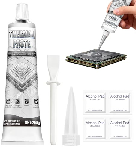HONTAOK Pasta Termica CPU Alte Prestazioni, Thermal Paste, Pasta Termica, ha Un'eccellente Conduttività Termica ed Adatto a Una Vasta Gamma di Dispositivi, tra Cui CPU, GPU e Chipset, 200g
