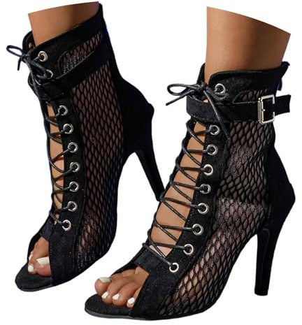 Zapatos altos mujer elegantes mulas mujeres con tacón Mary Jane Zapatos de baile mocasines cómodos zapatos de boda zapatos ligeros de verano zapatos de tacón, Negro 4, 42 EU