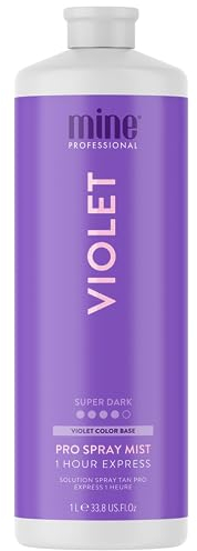 MineTan Professional Spray Tan Solution | Violet - Rapid Express Fake Tanning Liquid, Fast Drying, Rich, Dark Brown Glow, Best Sunless Tanner, No Orange Tones, Salon Fomula, 33.8 Fl Oz