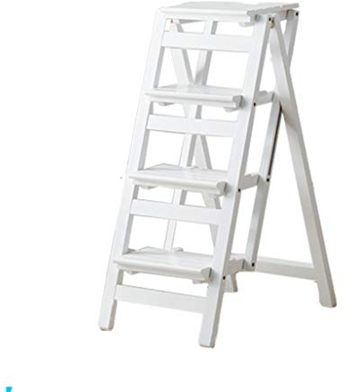 Klapptreppe Klappstufen Klapptritt Trittleiter 4 Stufen aus Holz leicht und faltbar für Kind Erwachsene für Bibliothek Loft Küche Home Decoration - 150kg Kapazität
