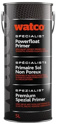 Watco Powerfloat Primer - 5L- Primes power floated, very smooth or non porous concrete floors - One coat application - Eliminates the need for costly shot blasting or grinding (Light Grey)