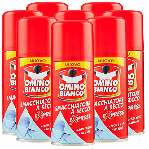 Omino Bianco - Prodotto Specifico per Rimuovere Macchie Intense, Smacchiatore Spray a Secco Expess, Azione Immediata Senza Aloni, 8 Flaconi x 125 ml