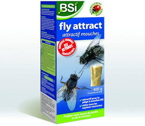 BSI - Attractifs Mouches - Fly Attract - Naturel - 10 Recharges x 40g - Pour Piège A Insectes