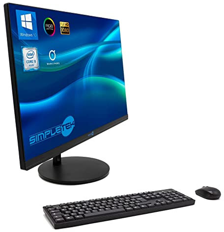 SIMPLETEK - All in One dator 24 Full HD Core i5 Upp 3,1 GHz Windows 10 | 16GB SSDmSATA 120GB + SSD 2,5 2TB Trådlös mus och tangentbord
