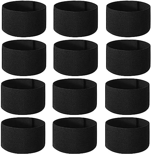LOREC Negro/Blanco Elástico Banda de Brazo Funeral Luto Brazalete Elástico de Fútbol Banda de Brazo Unisex Brazalete Elástico para el Fútbol el Baloncesto el Respeto el Monumento