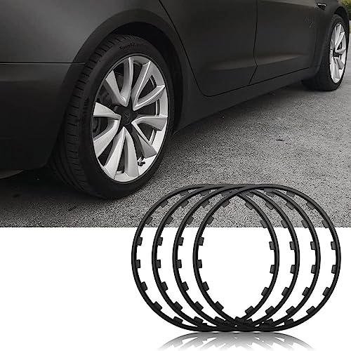 UIHECTA Felgenschutz FüR RäDer, 16/17/18/19/20 Zoll Auto Felgenschutz, Universeller Felgenschutz FüR Reifen, Schutzzierring FüR Autoreifen, 4er-Set, Antikollisions, Kratzfest,Schwarz,19in