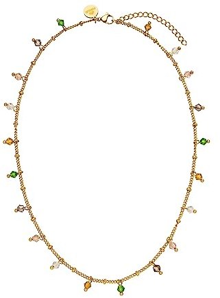 Purelei® Boho Halskette (Gold, Rosegold), Wasserfestes Filigrane Halskette für Damen, Kette aus Edelstahl mit bunten Glasperlen, Geschenke für Damen, 40-45 cm cm Länge verstellbar (Gold)