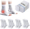 Chevillere Entorse 4 Paires D'attelles De Cheville De Compression Sportive Attelle Cheville Chevillere De Maintien Sport Chaussettes Anti-Douleur Fasciite Plantaire (Blanc, XL)
