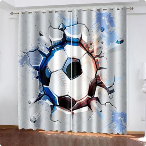 IMASHI Tende da calcio dei cartoni animati Tende per bambini Tende per ragazzi per soggiorno Tende per arredamento domestico camera da letto 100x140cm