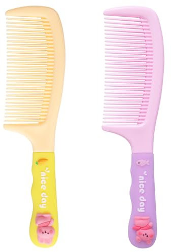 MEGAVOW 2 Piezas Peine Niña, Juego de Cepillo Pelo Antitirones con Mango de Silicona, Cepillo Desenredante para el Pelo Seco y Húmedo de Masaje, Lindo Cepillo de Viaje para Niñas, Mujeres