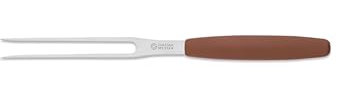 Giesser Messer - Made in Germany - Wurstgabel, Klinge 13 cm, rutschfest, Fleischgabel spülmaschinenfest, rostfrei, stabil, perfekt zum servieren (Braun)