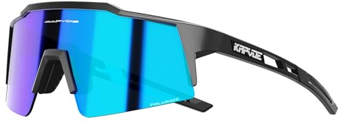 KAPVOE Polarisierte Fahrradbrille für Herren Damen, TR90 Sportsonnenbrille mit UV400 und verstellbaren Nasenpads für Rennrad, MTB, Gravel & Laufen, K9023