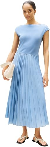 Tommy Hilfiger Donna Abito Rib Midi Fit & Flare, Blu (Brisk Blue), XXL