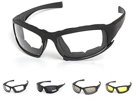 Fesatccoz Polarisiert Fahrradbrille Herren, Schnelle Brille Herren Damen, Winddicht Sportbrille mit 4 Wechselobjektiven für Outdoor Aktivitäten Wie Radfahren, Laufen, Angeln