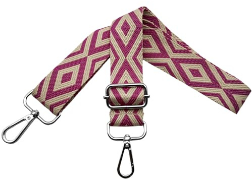 Correa para Bolsos de Mujer Bandolera Correa de Hombro Ajustable con Mosquetón Plateado 3.8cm Anchura, Reemplazo Correa Bolso Crossbody, Rosa, V4