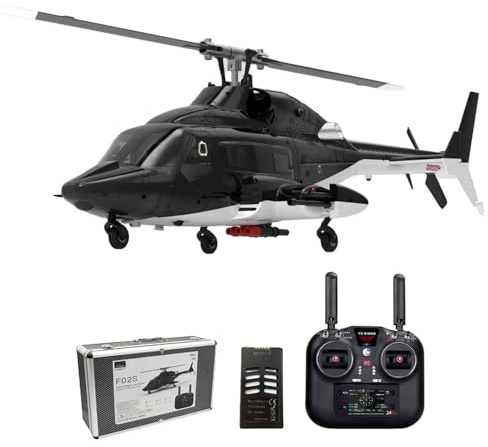 F02S Airwolf RC Helicopter – 1/34 Scale 8CH GPS Brushless Remote Control Helicopter with 6G Stabilisation, Altitude Hold & Return-to-Home (RTF, 1–4 Batteries)