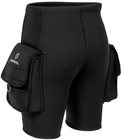 ZoraYorce Neoprene Tech Shorts 3mm 3mm with 2 Large Capacity Pockets, -Tech Pants Neoprene Neoprene Short for Swimming, Surfing, Snorkeling