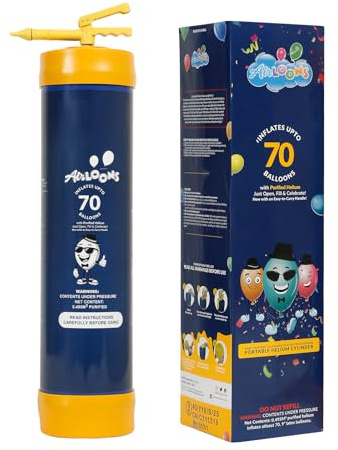 Airloons Helium Balloon Canister – Disposable Helium Tank for Balloons, Inflates up to 70 x 9” Latex or Foil, Portable Party Gas Kit for Events